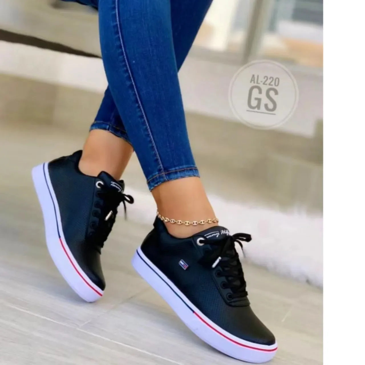 Tenis esportivos de sola plana tendência luxo