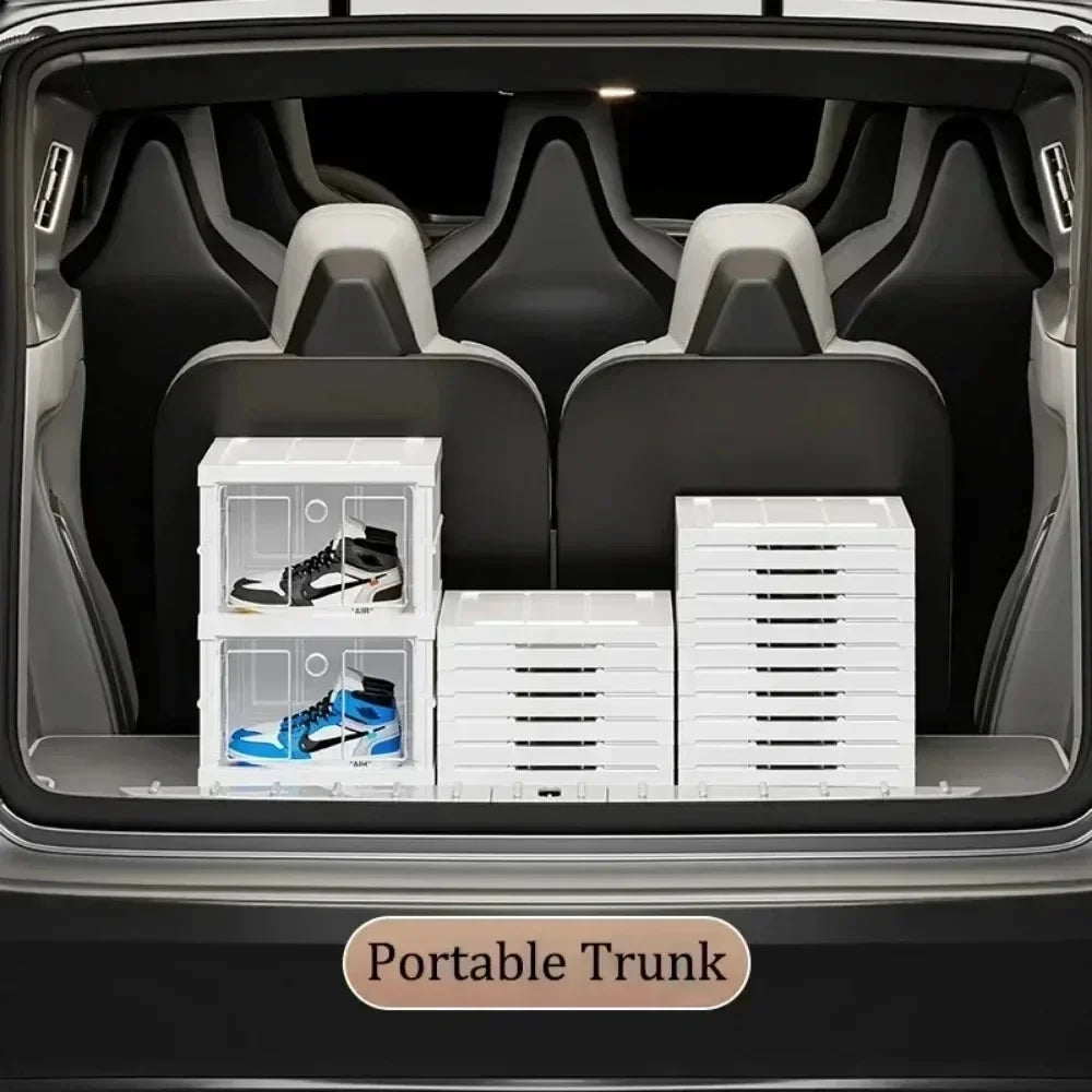 Dobrável Dustproof Multi Camadas Shoe Rack, Sneaker Organizador, Instalação Livre Gabinete, Armazenamento Integrado Racks