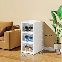 Dobrável Dustproof Multi Camadas Shoe Rack, Sneaker Organizador, Instalação Livre Gabinete, Armazenamento Integrado Racks