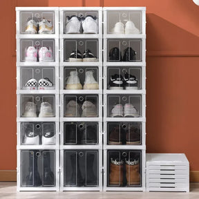 Dobrável Dustproof Multi Camadas Shoe Rack, Sneaker Organizador, Instalação Livre Gabinete, Armazenamento Integrado Racks